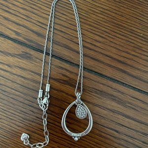 Brighton Teardrop Reversible Silver Crystal Pendant Necklace